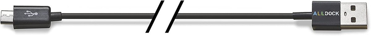 ALLDOCK 080656 Ladekabel Micro USB & USB 35cm blk