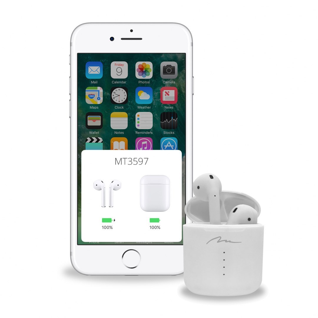 Media-Tech R-Phones Pro weiß MT3597 | Bluetooth 5.0 TWS Kopfhörer mit QI Wireless Charging Funktion