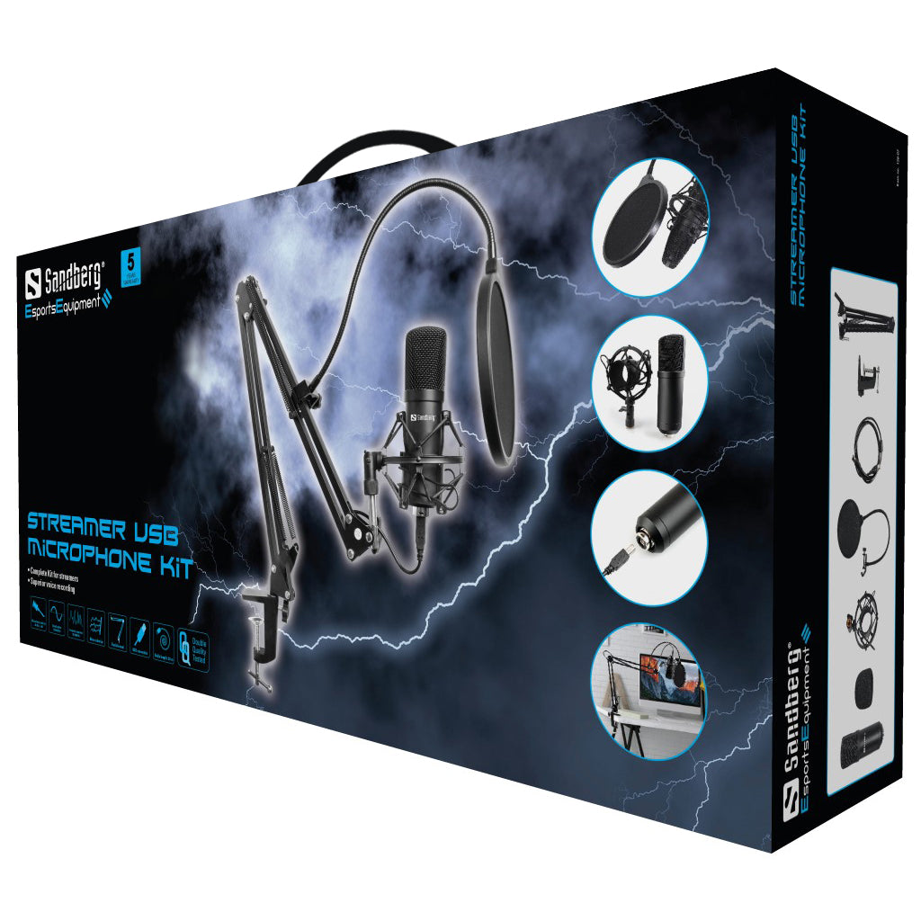 SANDBERG Streamer USB Microphone Kit