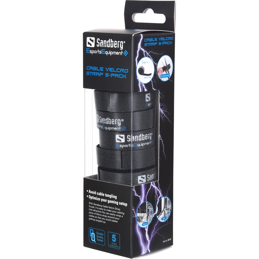 SANDBERG cable Velcro tape pack of 5