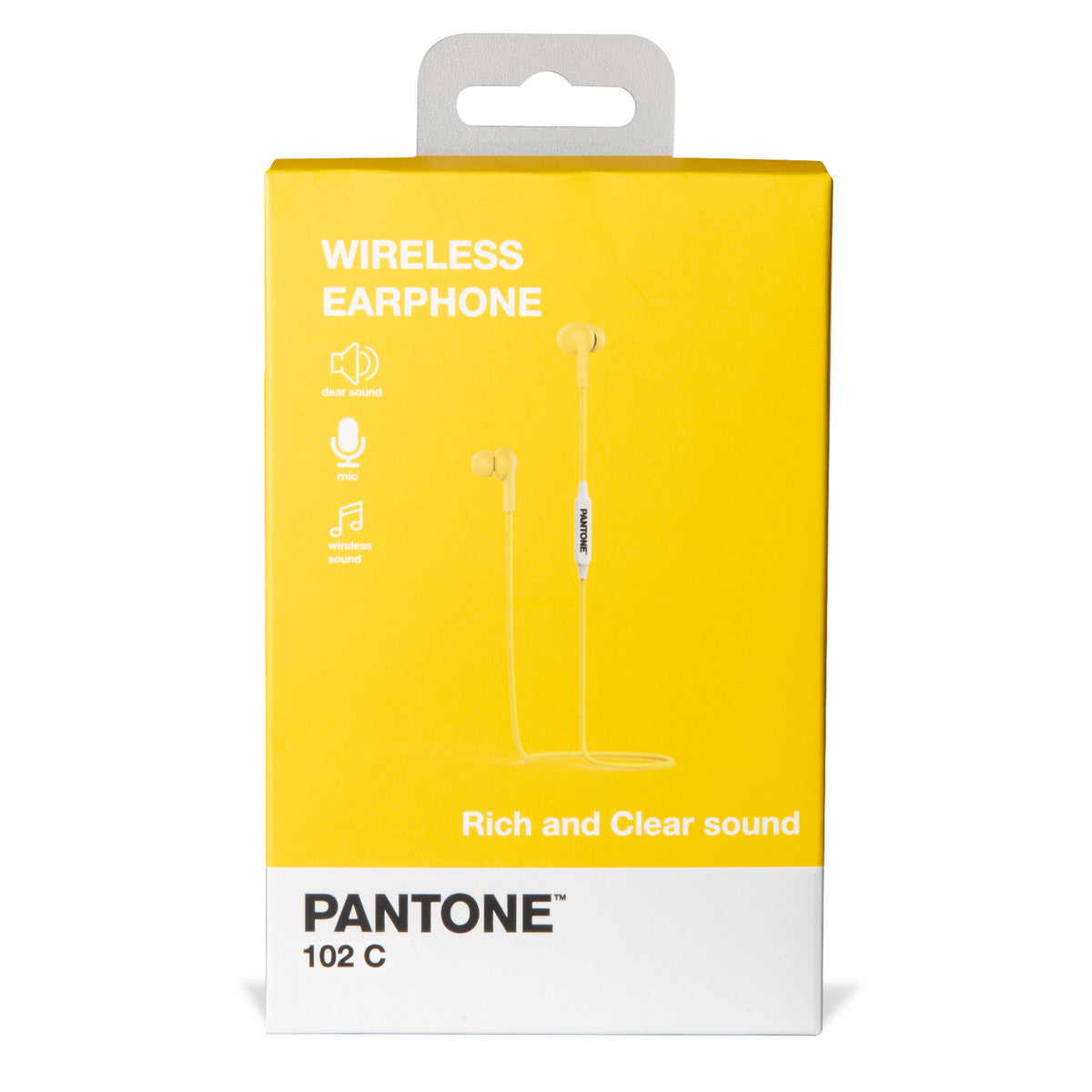 PANTONE Stereo Bluetooth Kabelgebundener Ohrhörer gelb | Bluetooth 5.0-Technologie | bis zu 3 Stunden Musik | 10 Meter Reichweite
