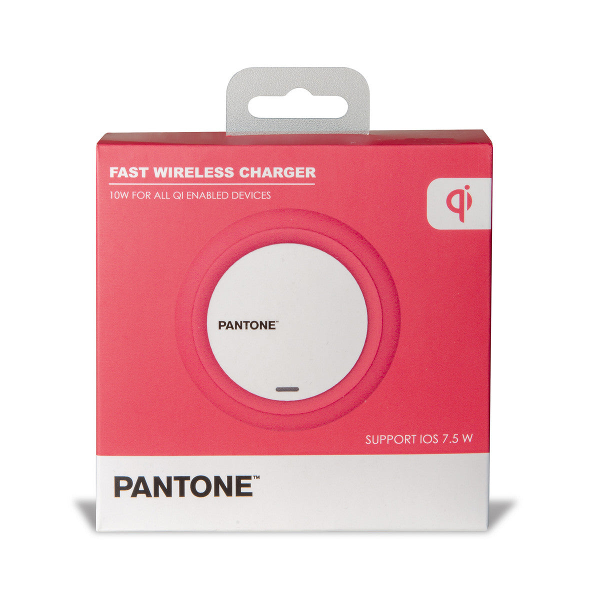 PANTONE QI Charger Kabellos Ladegerät pink | einfaches Aufladen ohne Kabel | Gesamtleistung 7,5 W | LED Ladeanzeige