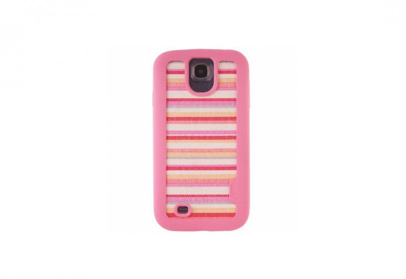 VACII Samsung Galaxy S4 Premium Hülle mit Echtstoff Rückseite - Pink