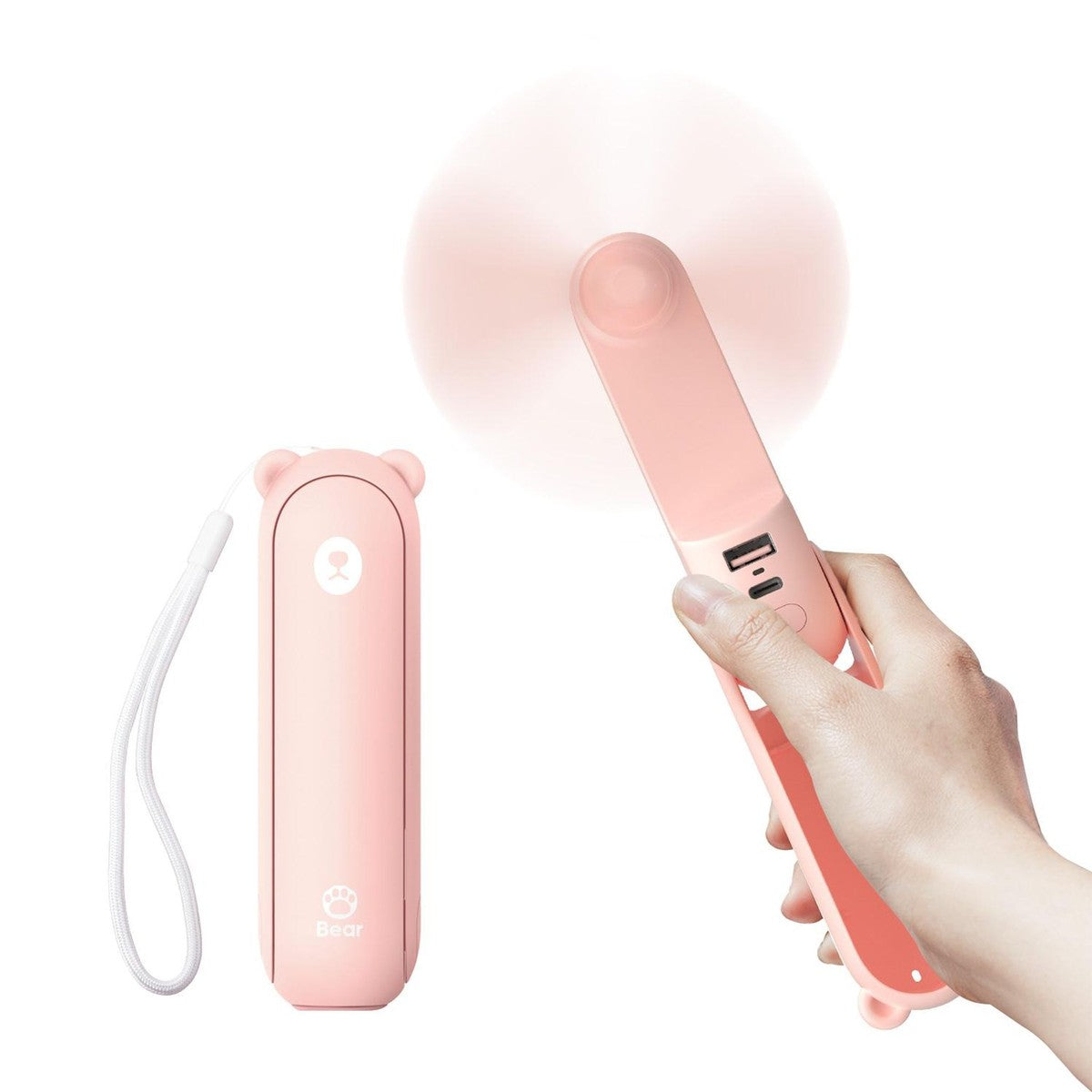 JISULIFE F8 Mini Handventilator 3-in-1 Rosa