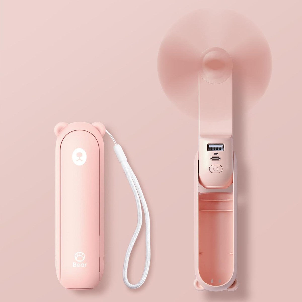JISULIFE F8 Mini Handventilator 3-in-1 Rosa