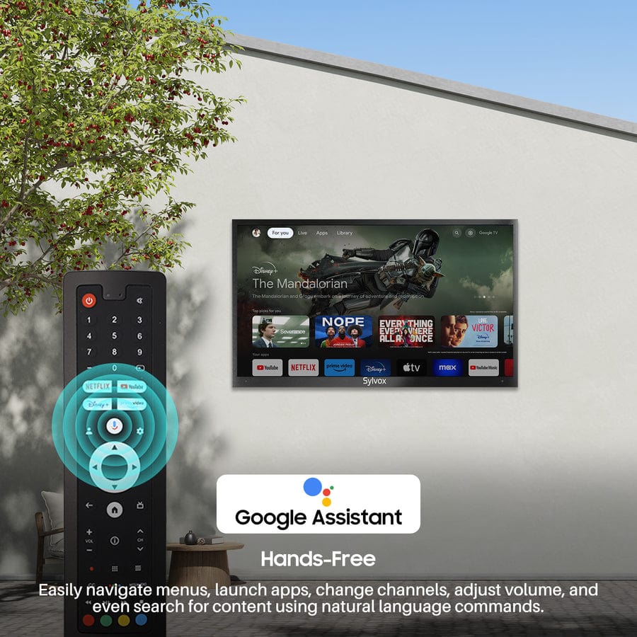 SYLVOX 140 cm / 55´´ Teilsonne Outdoor Google QLED