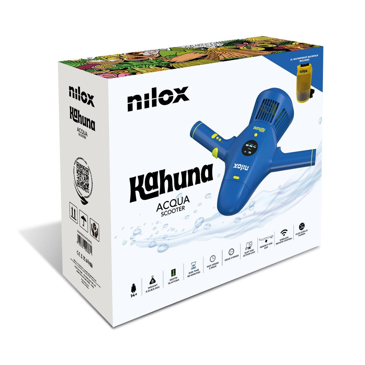 NILOX Acquascooter Blau X SUP + 10 L Trockentasche