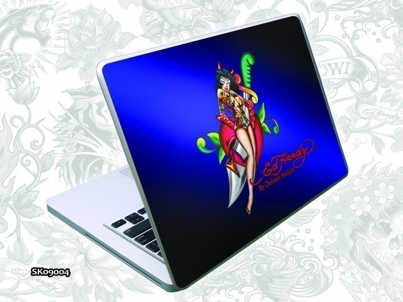 Ed Hardy Notebook Skin Pin up Girl SK09004 black/blue