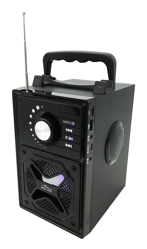 Media-Tech BOOMBOX BT NEXT MT3166 drahtloser Bluetooth-Lautsprecher mit integriertem Subwoofer