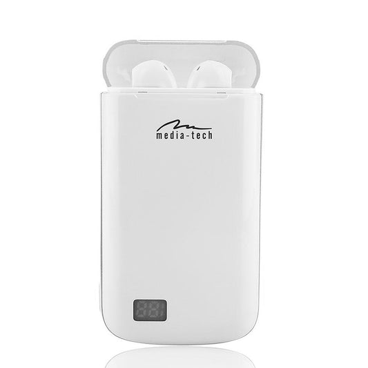 Media-Tech MT3598 R-PHONES POWER 2 in 1 |  Kopfhörer + 3600mAh Powerbank die gleichzeitig Ladebox ist | Bluetooth 5.0 + EDR-Technologie