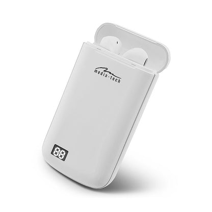 Media-Tech MT3598 R-PHONES POWER 2 in 1 |  Kopfhörer + 3600mAh Powerbank die gleichzeitig Ladebox ist | Bluetooth 5.0 + EDR-Technologie