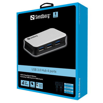 SANDBERG USB 3.0 Hub mit 4 Anschlüssen