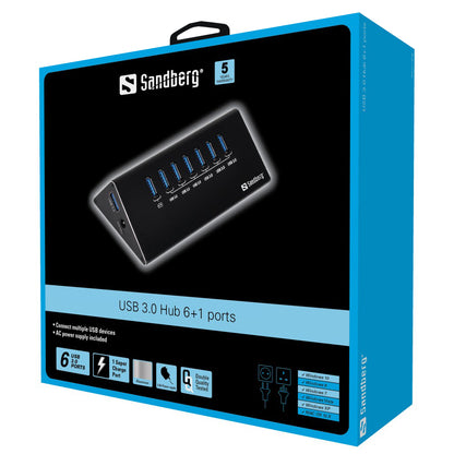 SANDBERG USB 3.0 Hub mit 6 1 Anschlüssen