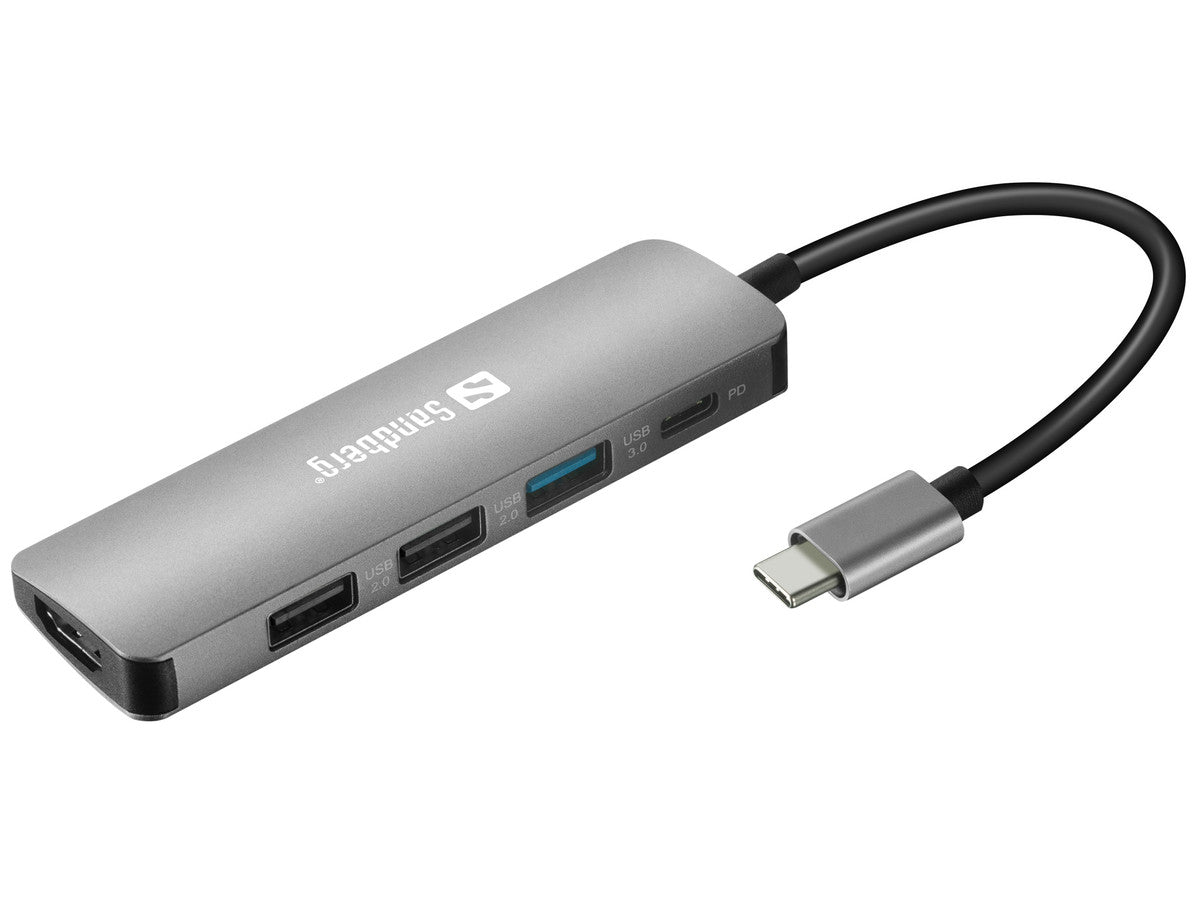 SANDBERG USB C Dock HDMI 3xUSB PD 100W