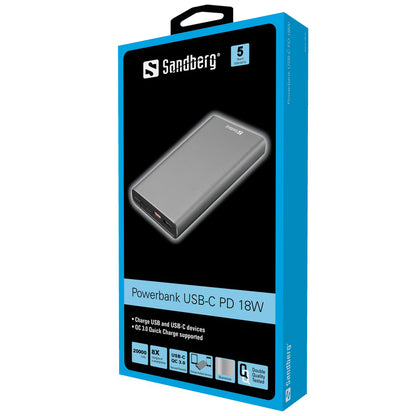 SANDBERG PowerBank USB-C PD 18W 20000 mAh