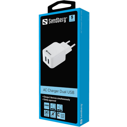 SANDBERG AC-Ladegerät Dual USB 2.4 1A EU