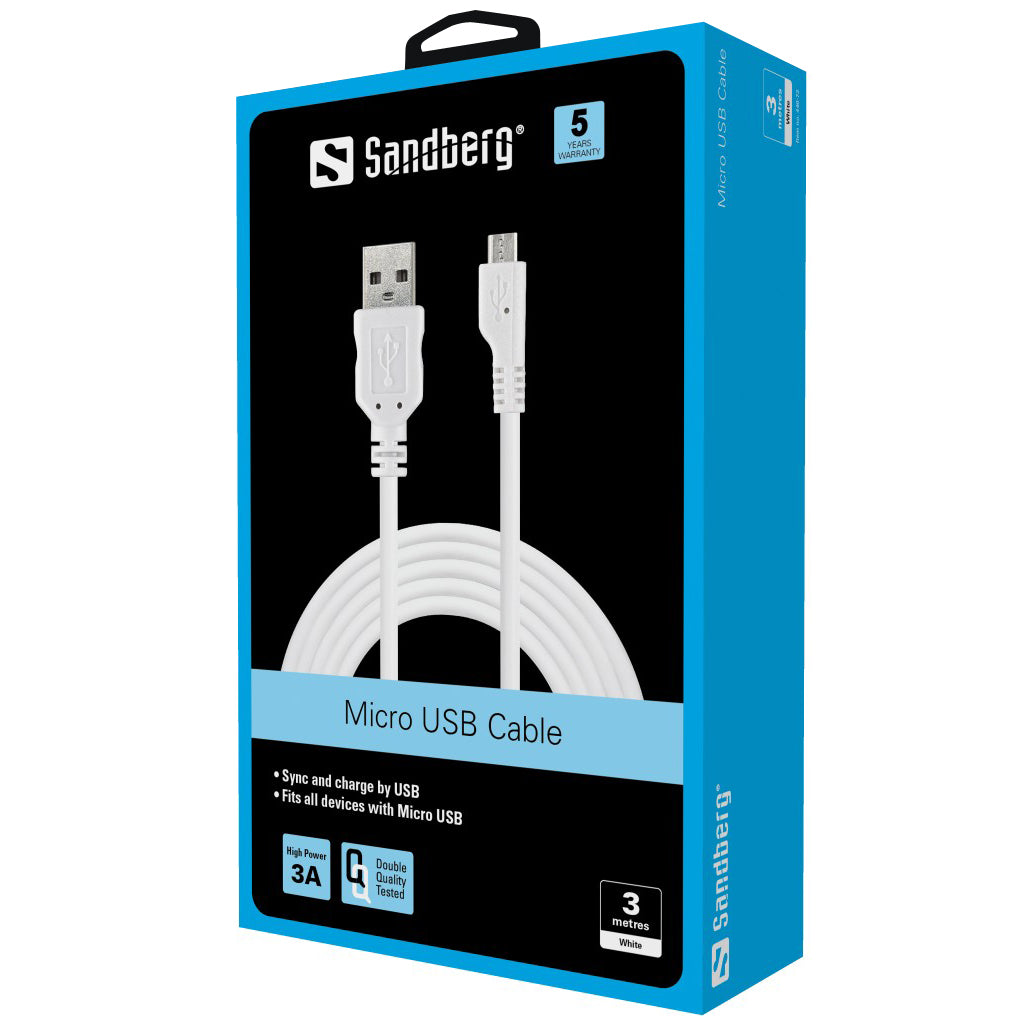 SANDBERG MicroUSB Sync--Ladekabel 3m