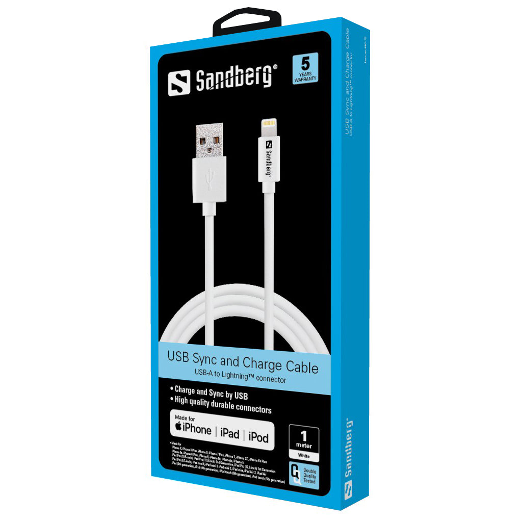 SANDBERG USB-Lightning MFI 1m Weiss