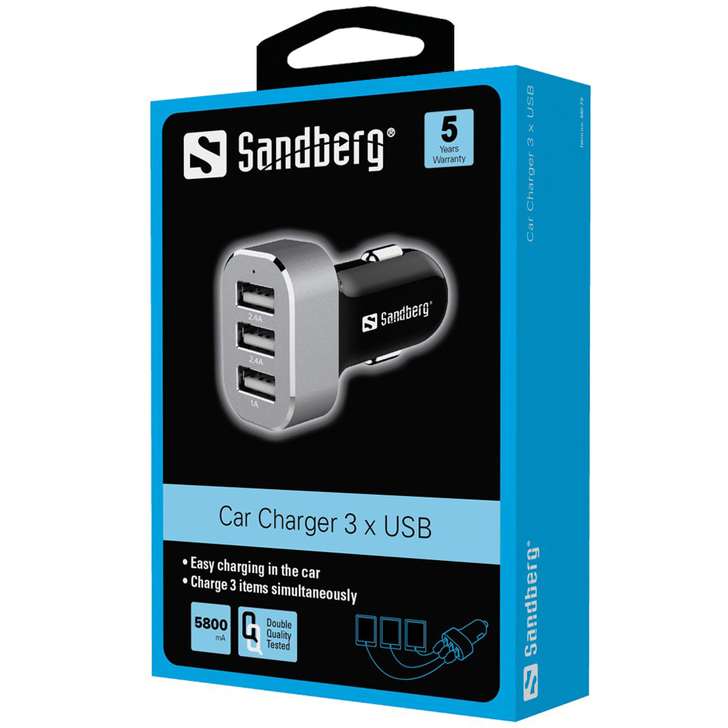 SANDBERG Auto Ladegerät 3xUSB