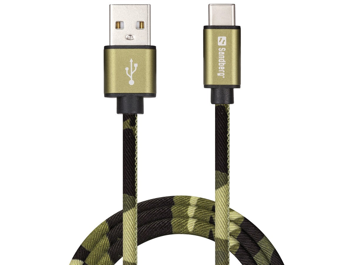 SANDBERG USB-C Green Camouflage 1m