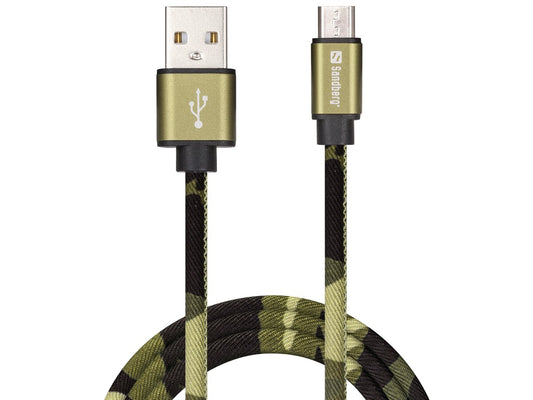 SANDBERG MicroUSB Green Camouflage 1m