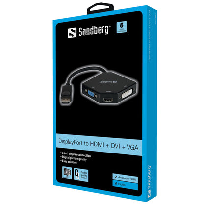 SANDBERG Adapter DP-HDMI DVI VGA