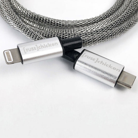 FUSECHICKEN Shield iPhone USB-C zu Lightning Kabel 1 Meter | ummantelt mit Edelstahl | MFI-zertifiziert