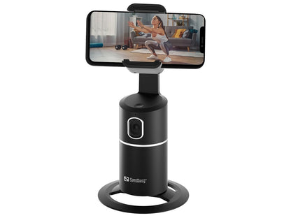 SANDBERG Motion Tracking Phone Mount | smart phone holder | follows their movements | Clamp adjustable from 4 - 8.5 cm