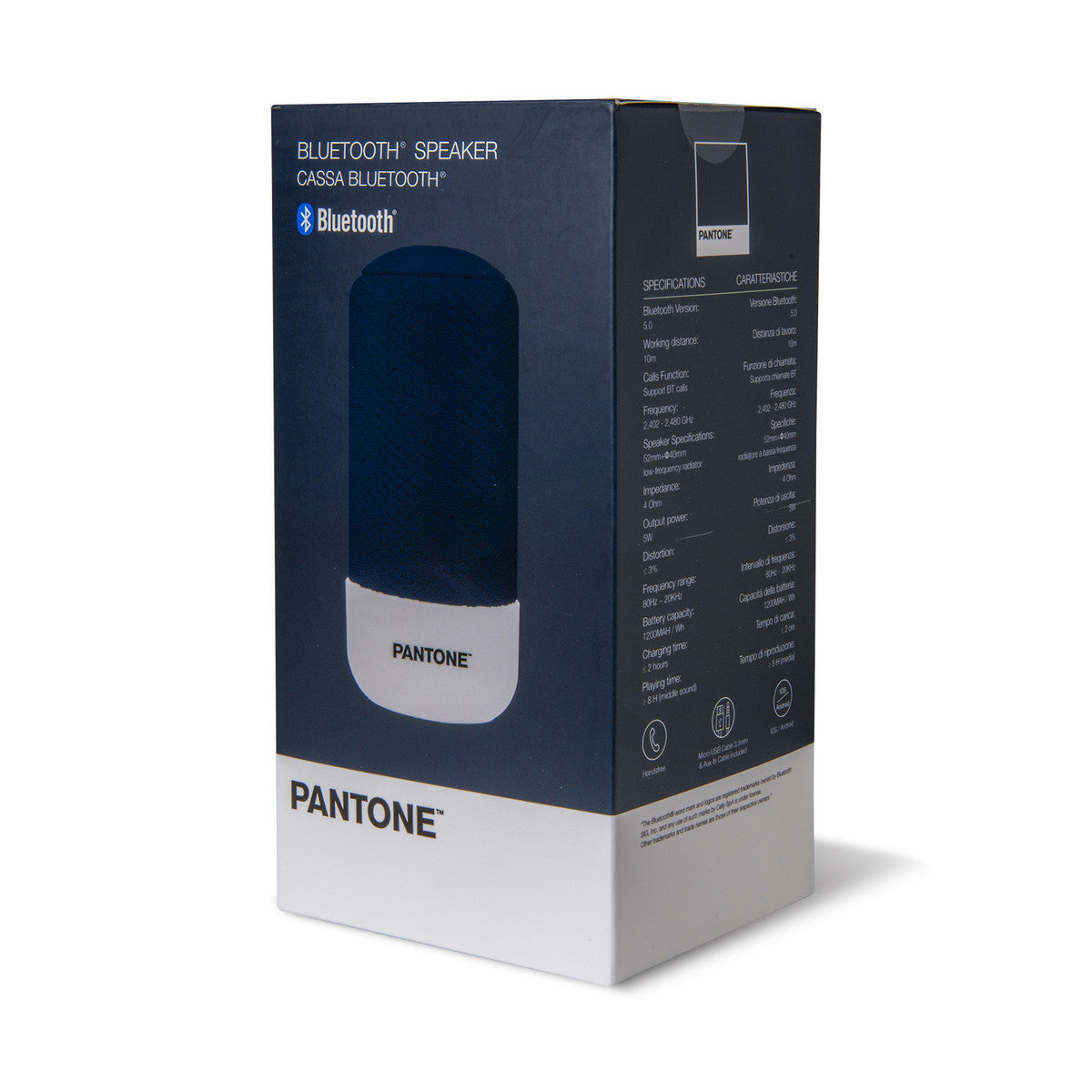 PANTONE Mobiler Lautsprecher Bluetooth navy | Ausgangsleistung 5 W | Bluetooth 5.0-Technologie | mit Stoff überzogen