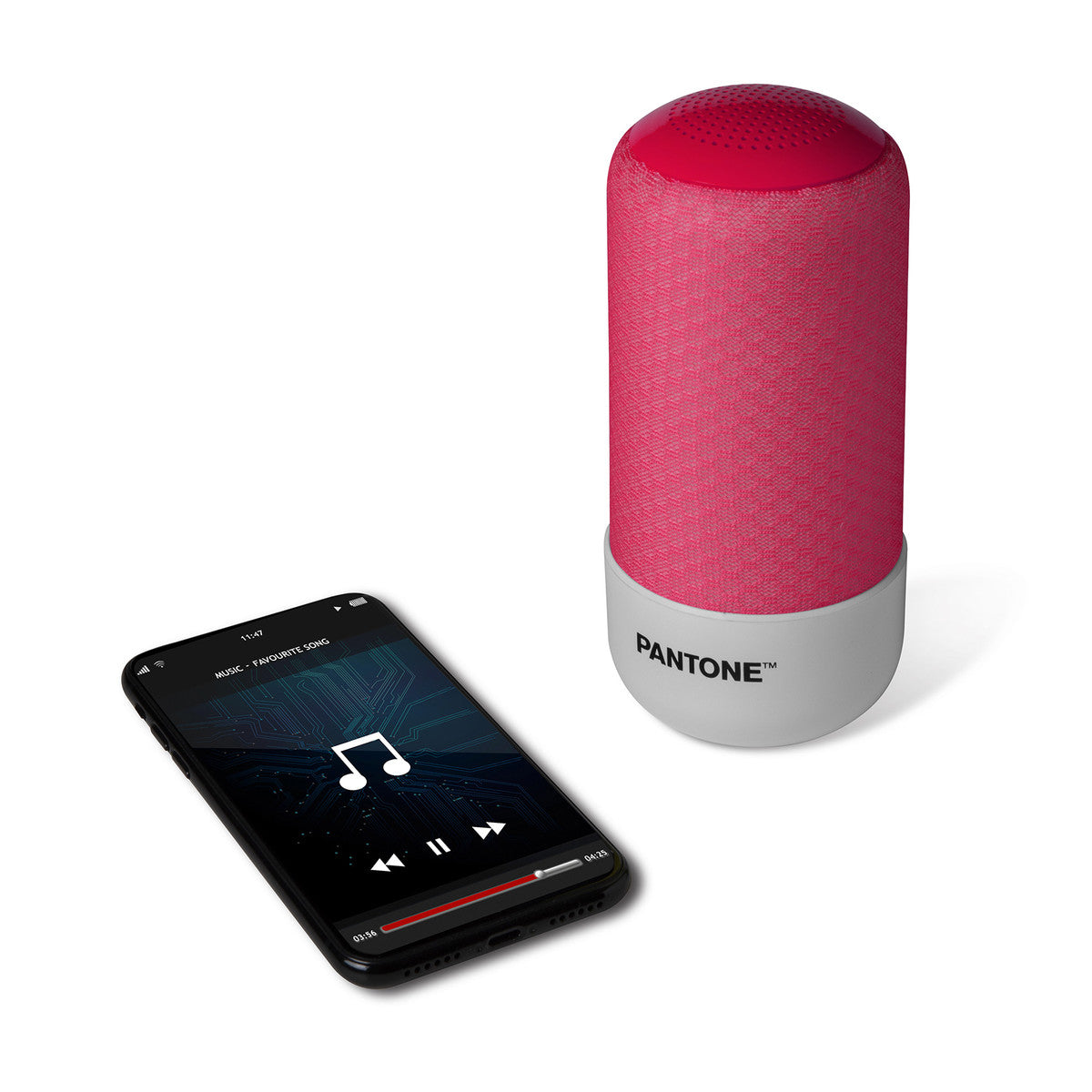 PANTONE Mobiler Lautsprecher Bluetooth pink | Ausgangsleistung 5 W | Bluetooth 5.0-Technologie | mit Stoff überzogen