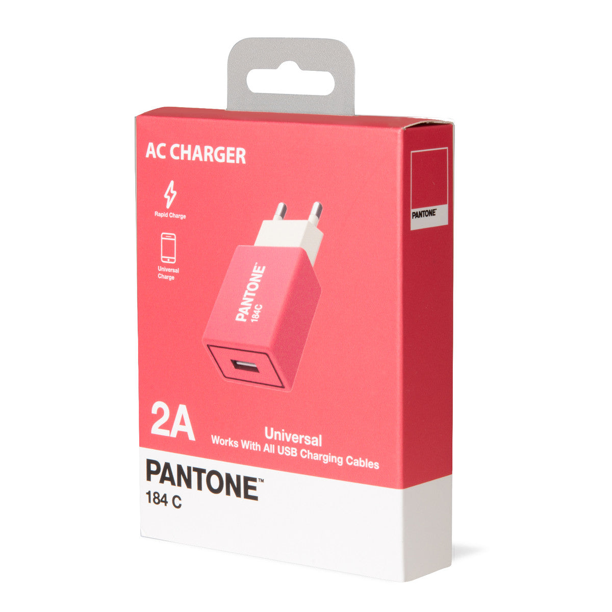 PANTONE Wand Ladegerät pink 2.1A | Schnelles und effizientes Aufladen | maximale Stromstärke von 2,1 A | leicht und kompakt