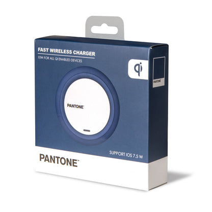 PANTONE QI Charger Kabellos Ladegerät navy | einfaches Aufladen ohne Kabel | Gesamtleistung  7,5 W | LED Ladeanzeige