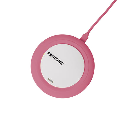 PANTONE QI Charger Kabellos Ladegerät pink | einfaches Aufladen ohne Kabel | Gesamtleistung  7,5 W | LED Ladeanzeige