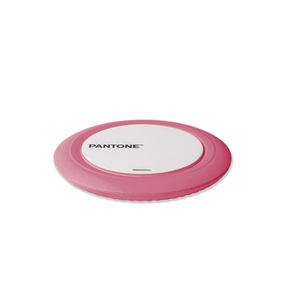 PANTONE QI Charger Kabellos Ladegerät pink | einfaches Aufladen ohne Kabel | Gesamtleistung  7,5 W | LED Ladeanzeige