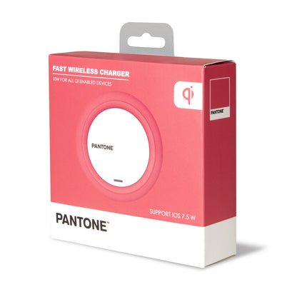 PANTONE QI Charger Kabellos Ladegerät pink | einfaches Aufladen ohne Kabel | Gesamtleistung  7,5 W | LED Ladeanzeige