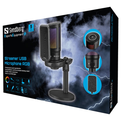 SANDBERG Streamer USB Microphone RGB