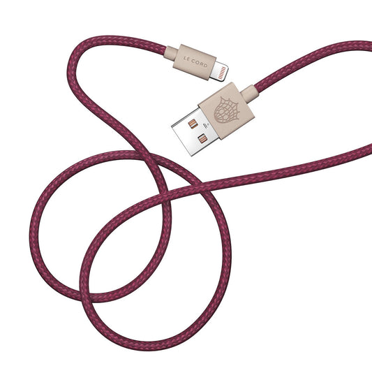 LE CORD Lightning cable 2m made of fishnet plum