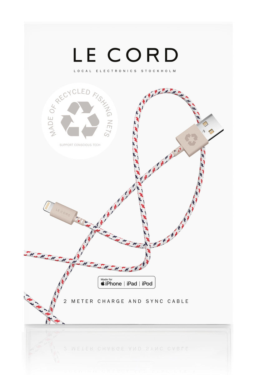 LE CORD Lightning cable 2m made of fishnet spiral