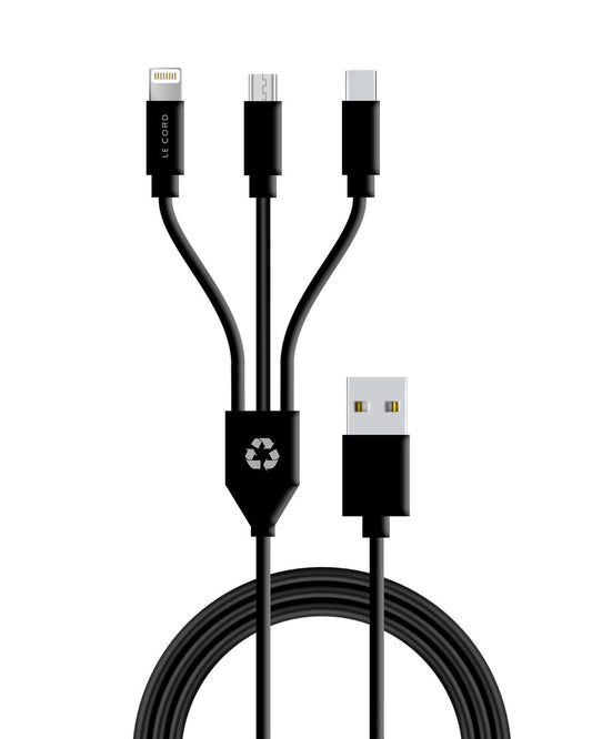 LE CORD 3in1 multicable USB-A made of recycled plastic