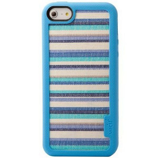 VACII iPhone5/5S Premium Hülle mit Echtstoff Rückseite - Blue