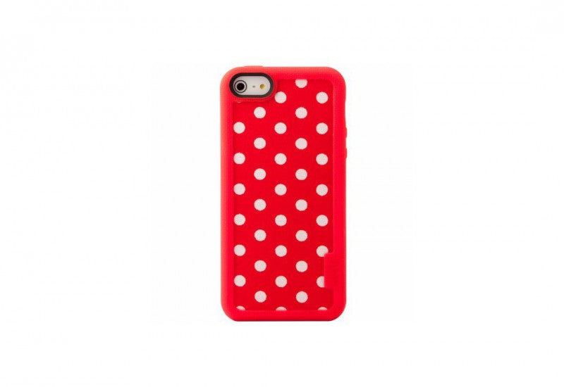 VACII iPhone5/5S Premium Hülle mit Echtstoff Rückseite - PopRed