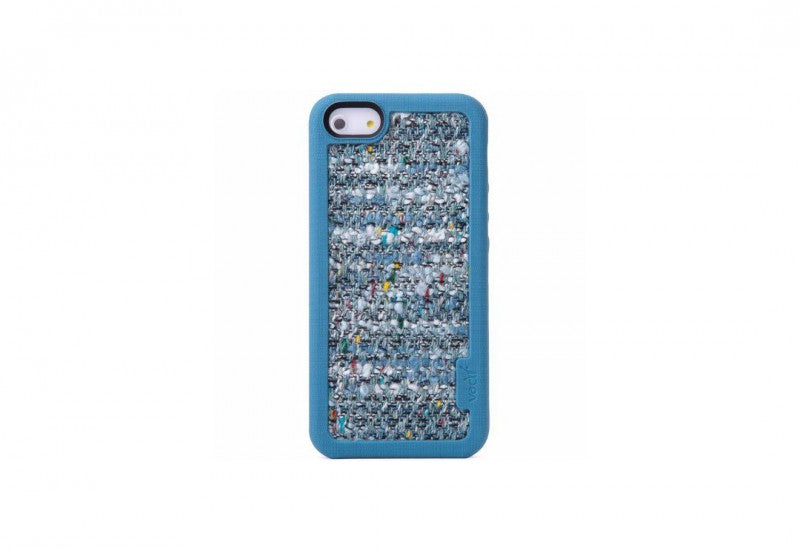 VACII iPhone5/5S Premium Hülle mit Echtstoff Rückseite - Couture Blue