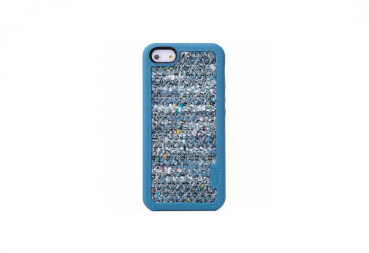 VACII iPhone5/5S Premium Hülle mit Echtstoff Rückseite - Couture Blue