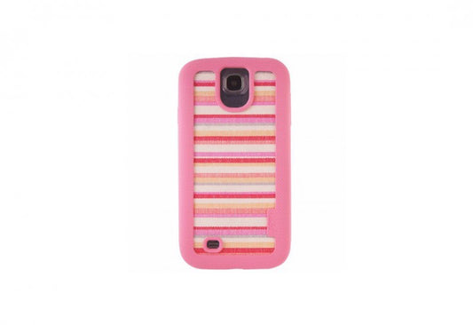 VACII Samsung Galaxy S4 Premium Hülle mit Echtstoff Rückseite - Pink