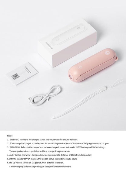 JISULIFE F8 Mini Handventilator 3-in-1 Rosa
