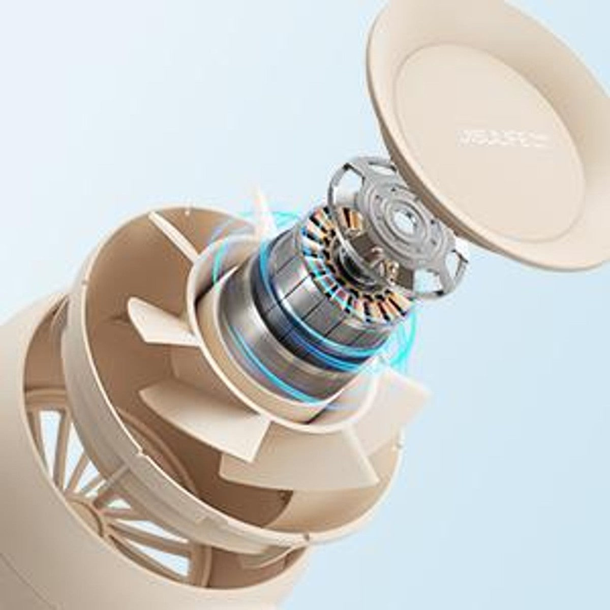 JISULIFE FA43 Turbo Handventilator 4000mAh Braun
