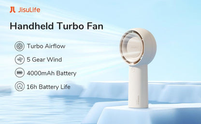 JISULIFE FA43 Turbo Handventilator 4000mAh Braun