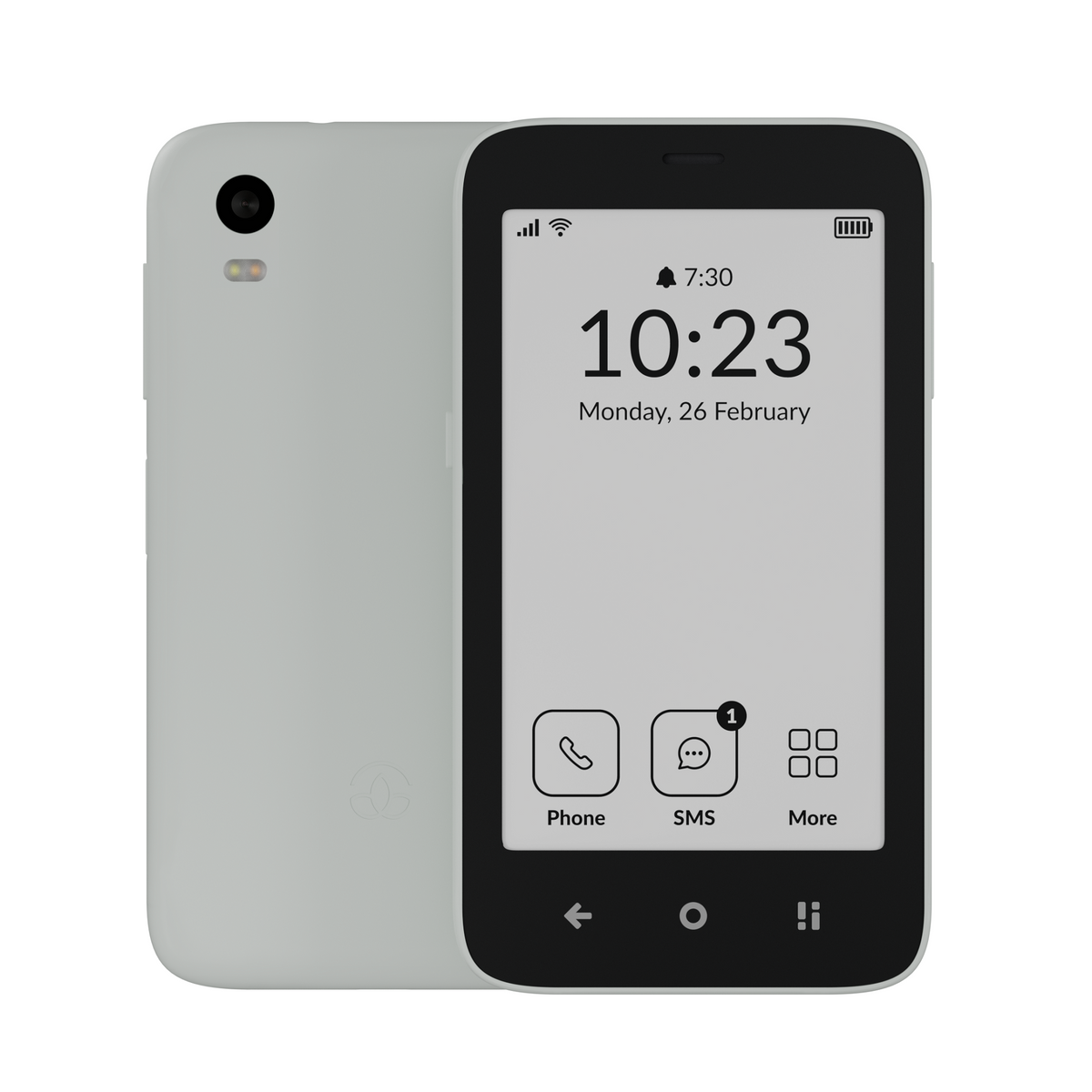 MUDITA Kompakt Smartphone E Ink Display Weiss