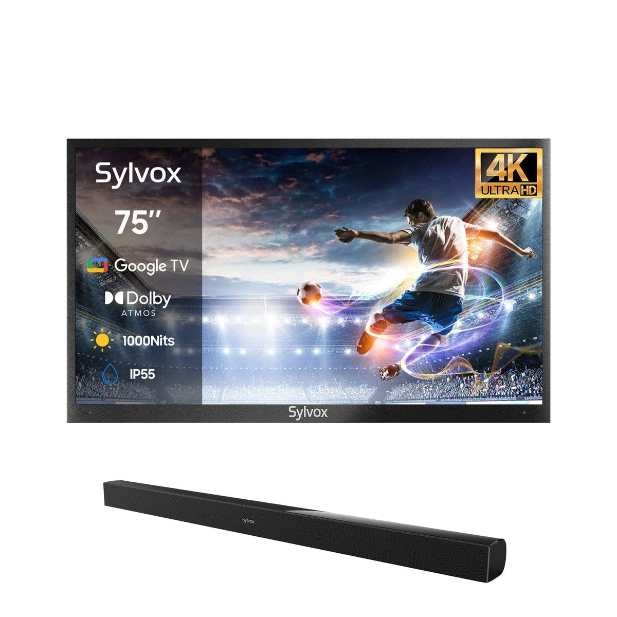 SYLVOX 190 cm / 75´´ Teilsonne Outdoor Google TV
