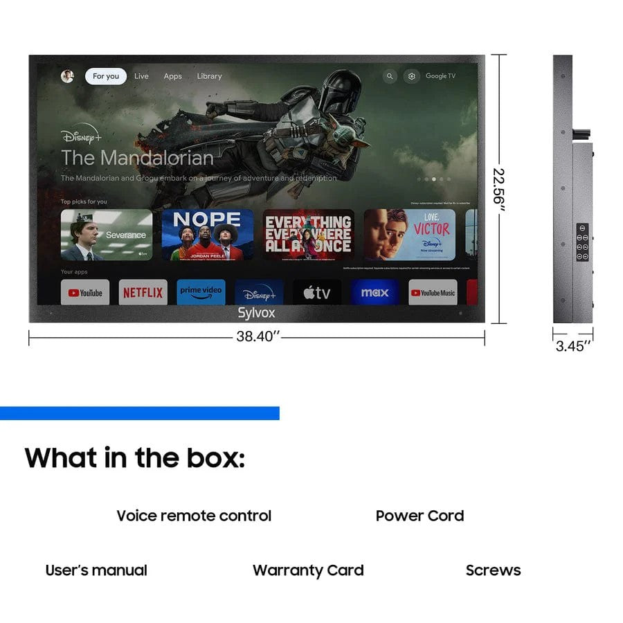 SYLVOX 109 cm / 43´´ Teilsonne Outdoor Google QLED